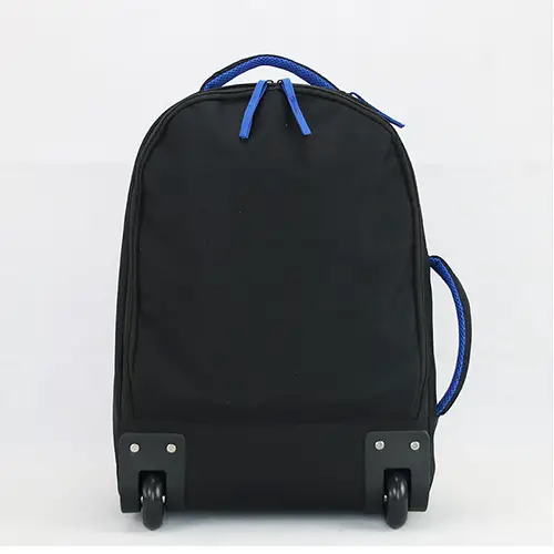  Customizable Trolley Backpack with Blue Accents